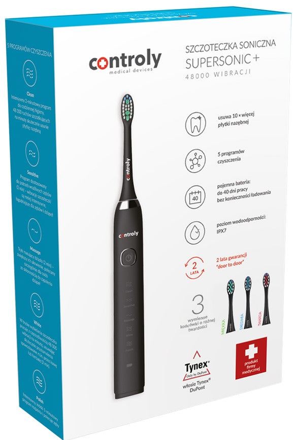 Controly Supersonic Plus sonic toothbrush black 1 piece