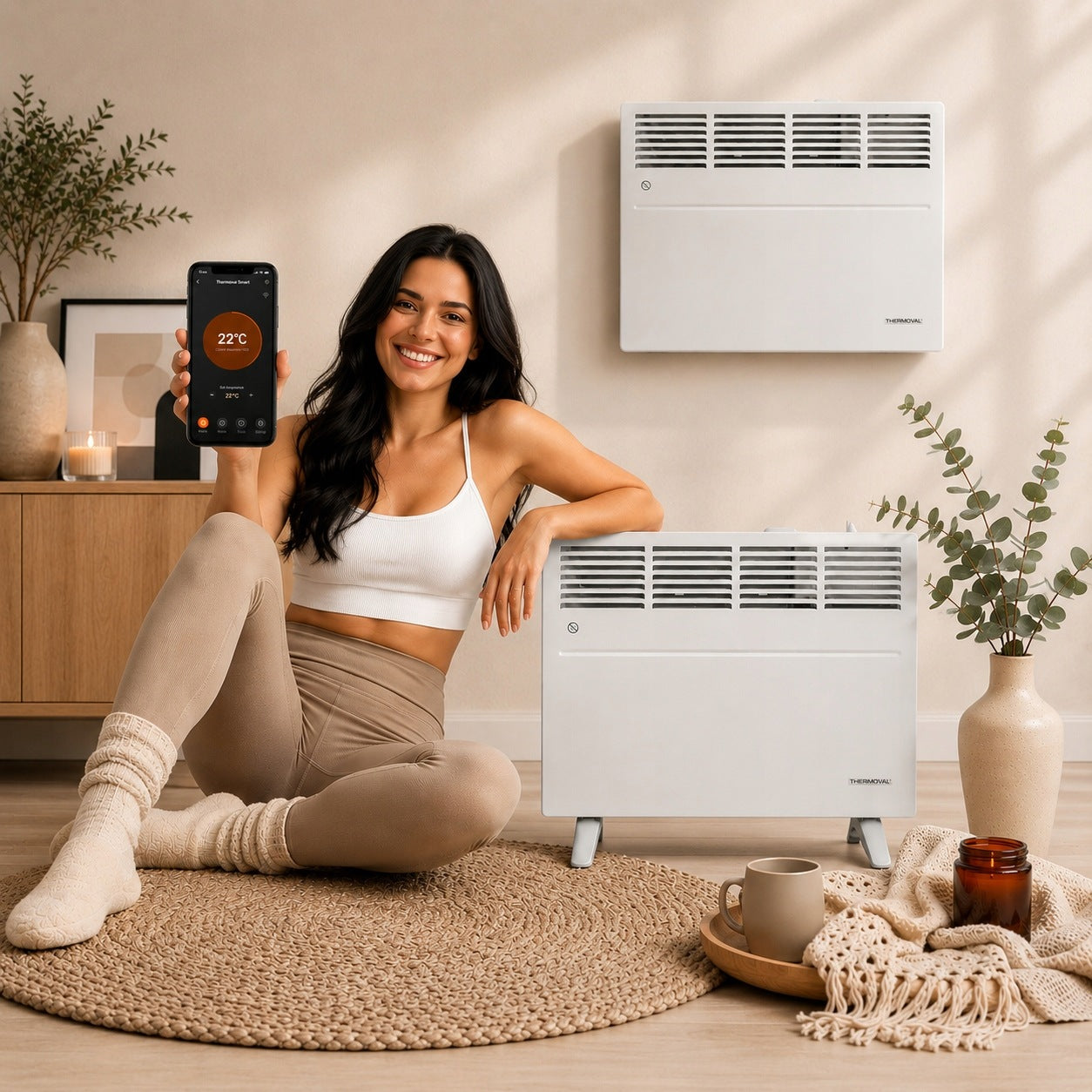 Convector Heater Bathroom Feet 1000W WiFi Smart IP24 ECO model 2026 Packaging status original