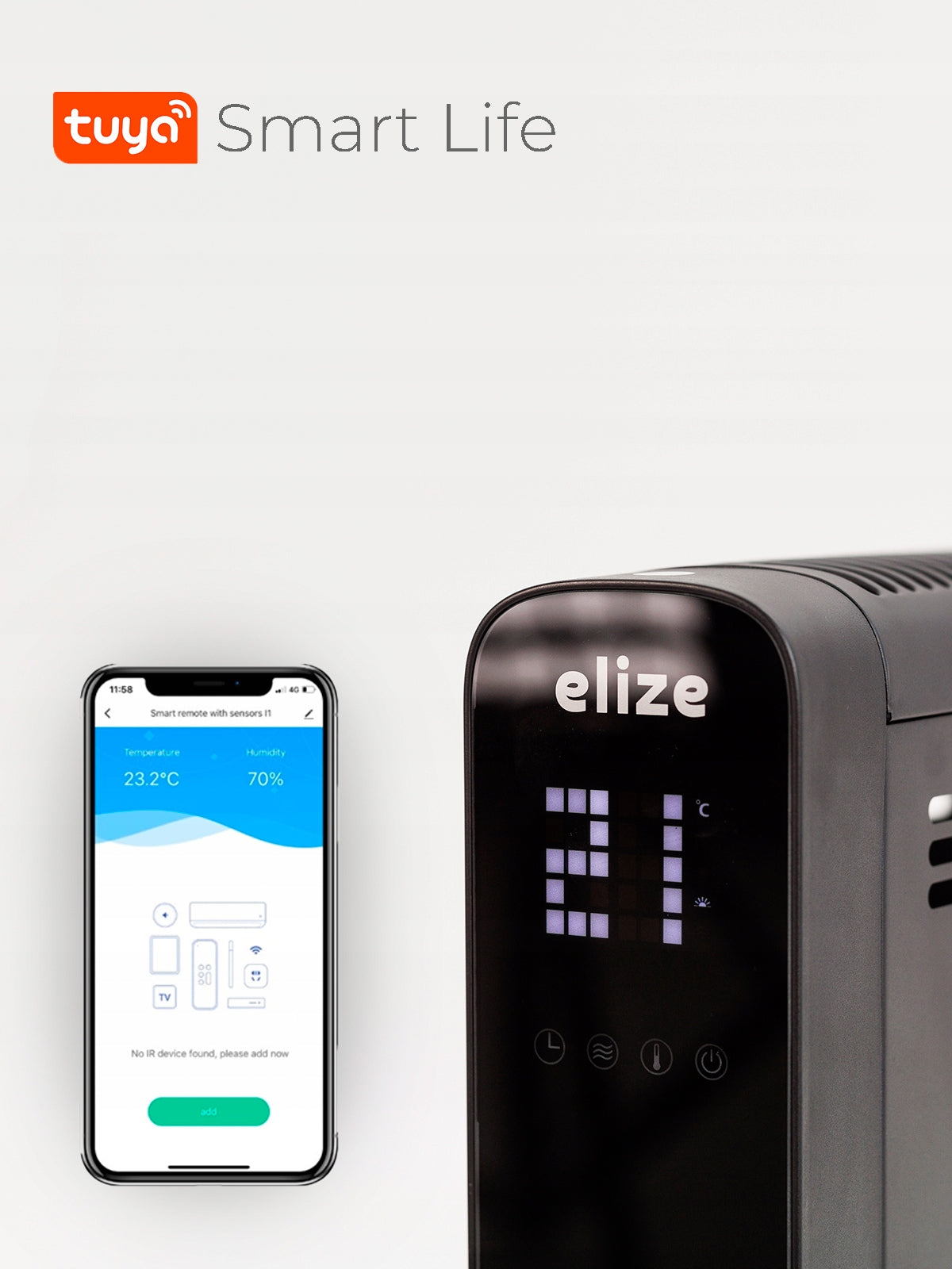 Convector Heater Elize EL-SD20 Wi-Fi Google Home Tuya Smart 2000 W