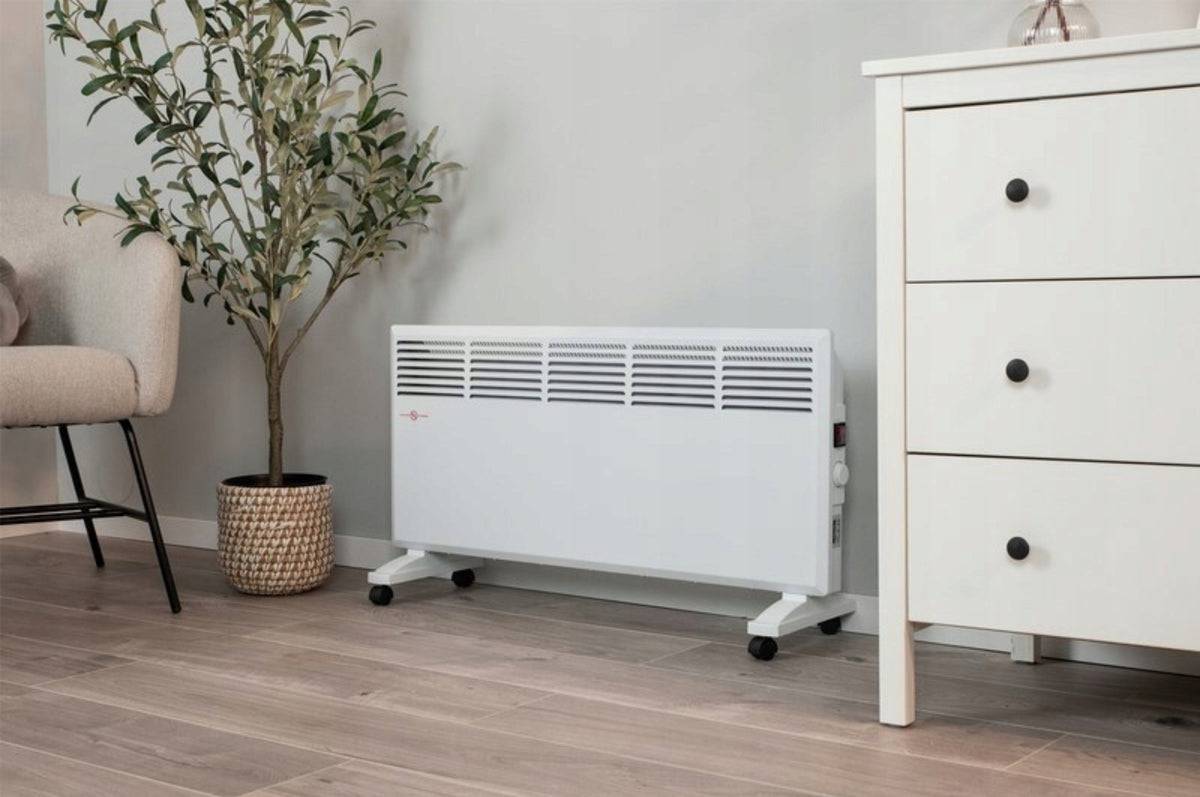 Convector Heater Energy Saving With Thermostat Portable 2500W White Packaging status original