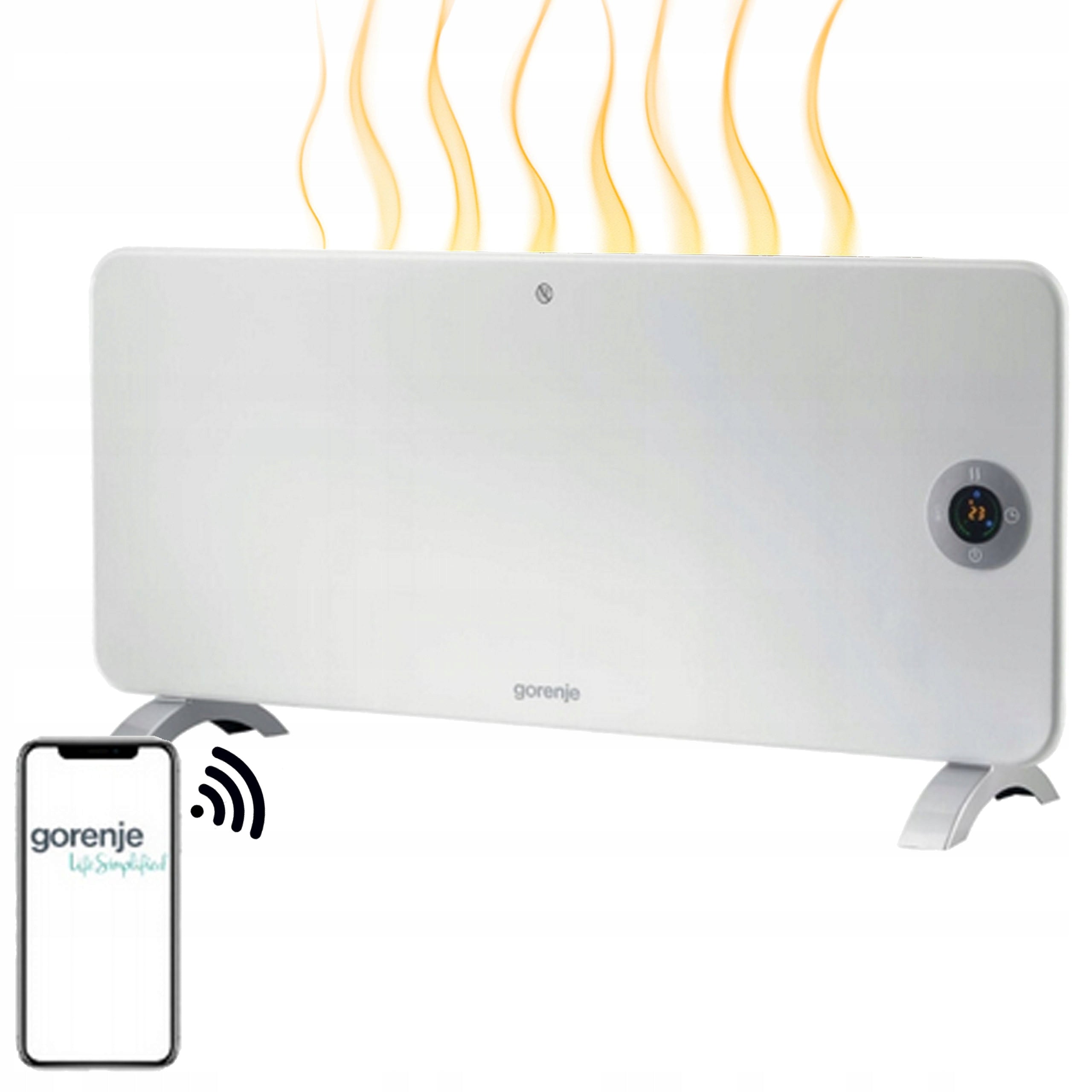 Convector Heater GORENJE Optiheat 2000EWP 2 kW WiFi Display White Manufacturer code Optiheat 2000EWP