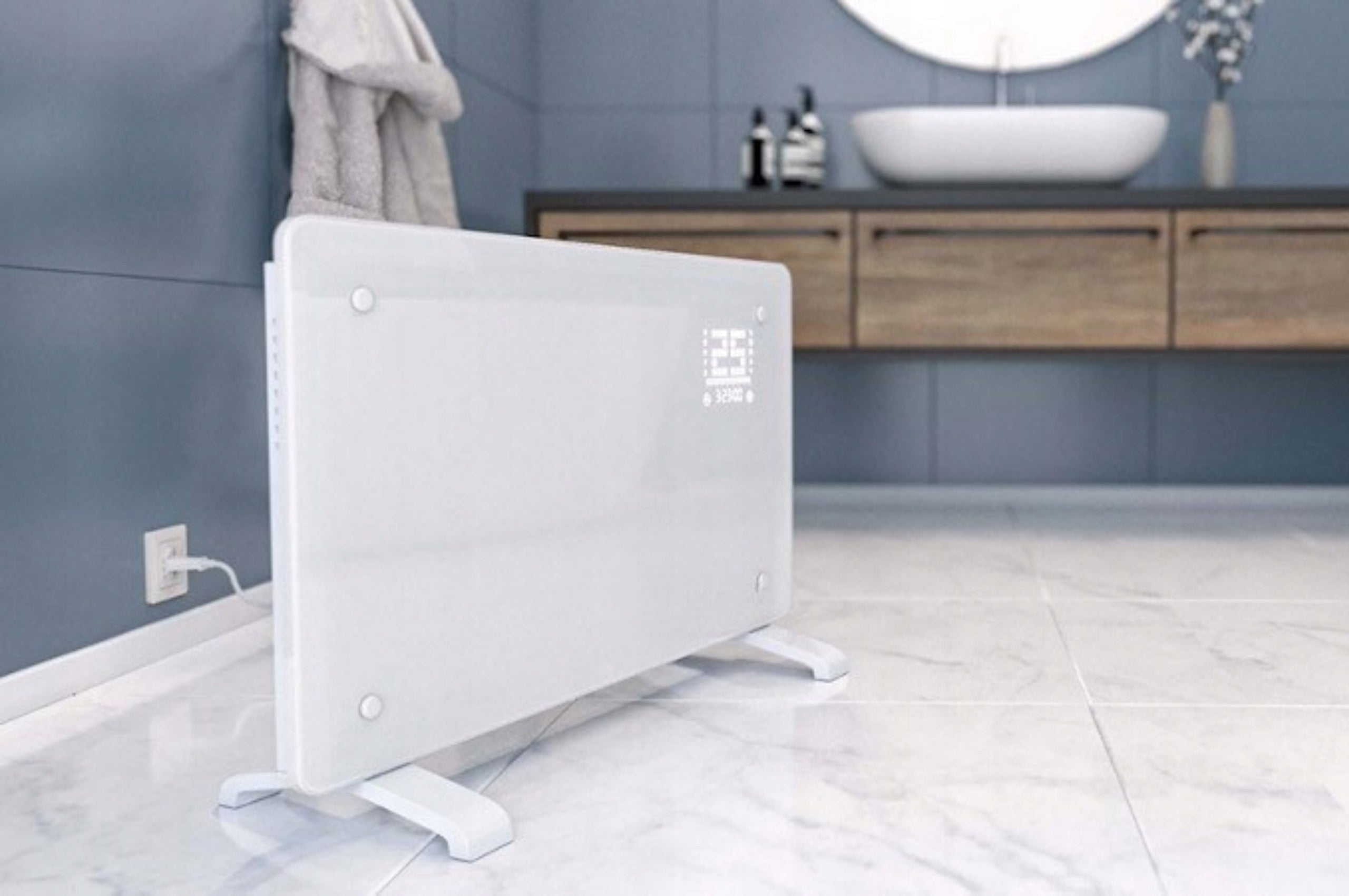 Convector Heater Glass Programmable WiFi White 2500W Electric Packaging status original