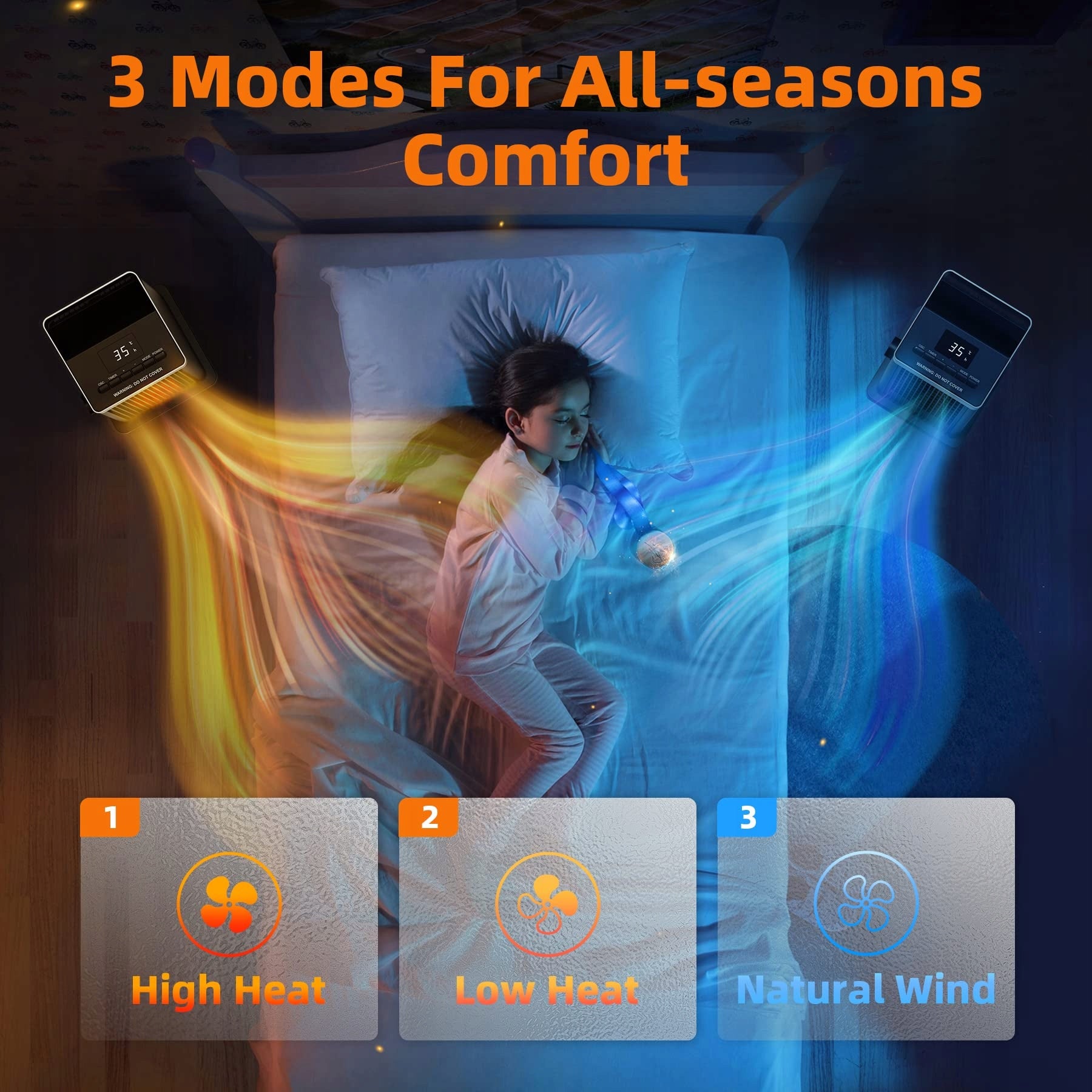 Convector Heater with Remote Control 2000 W black Packaging status original