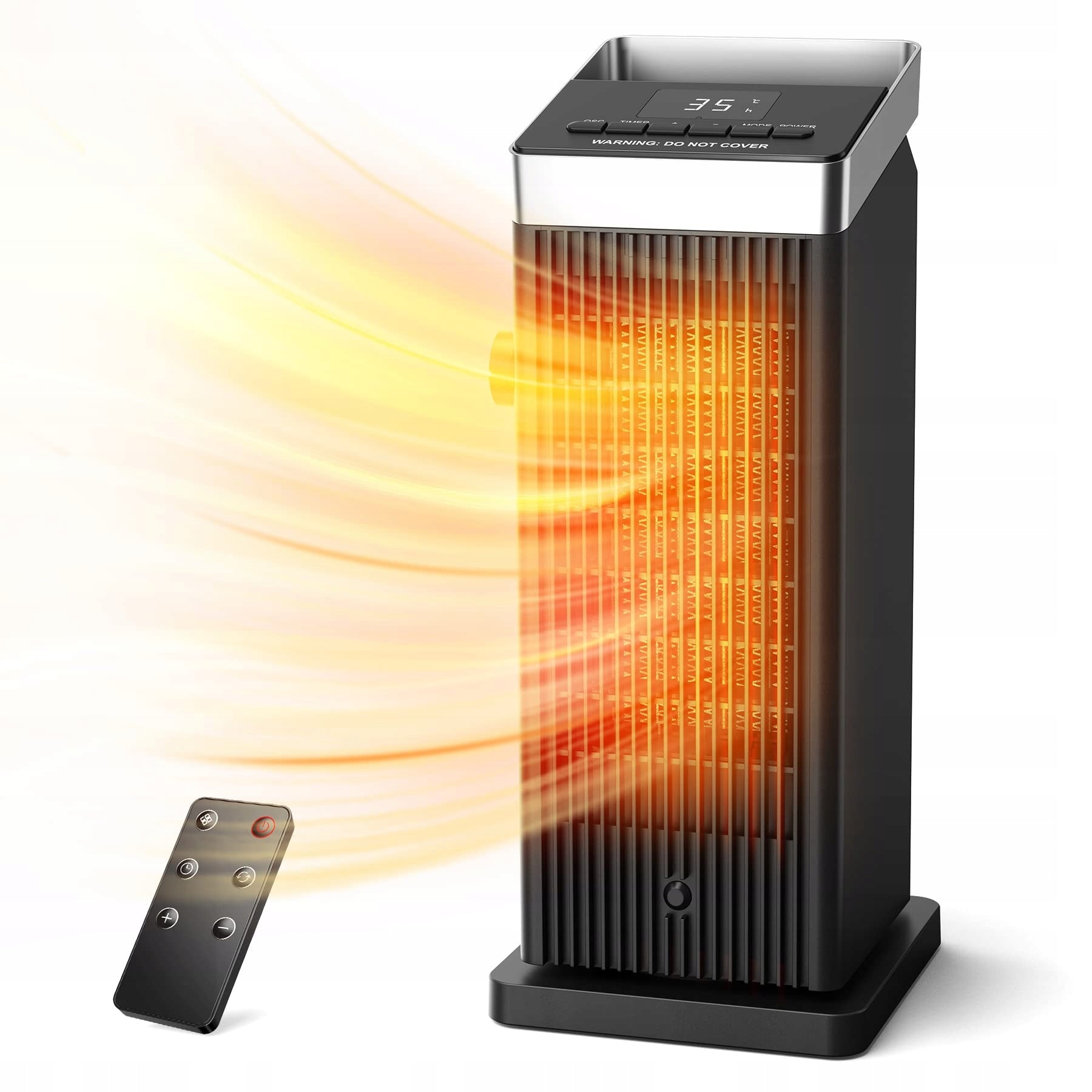 Convector Heater with Remote Control 2000 W black