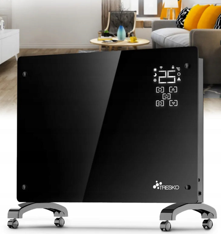 Convector heater Tresko 1500 W black glass Manufacturer code 1395-001