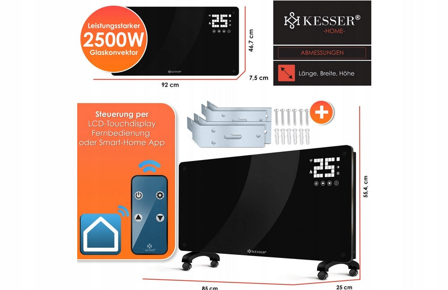Convector radiator Kesser 2500 W black Brand no brand