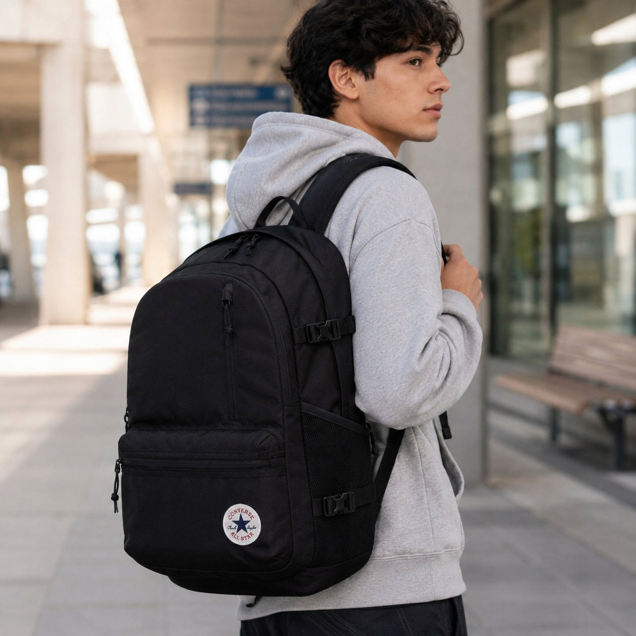 Converse Backpack Black 26l School City 10021138-A01 Brand Converse