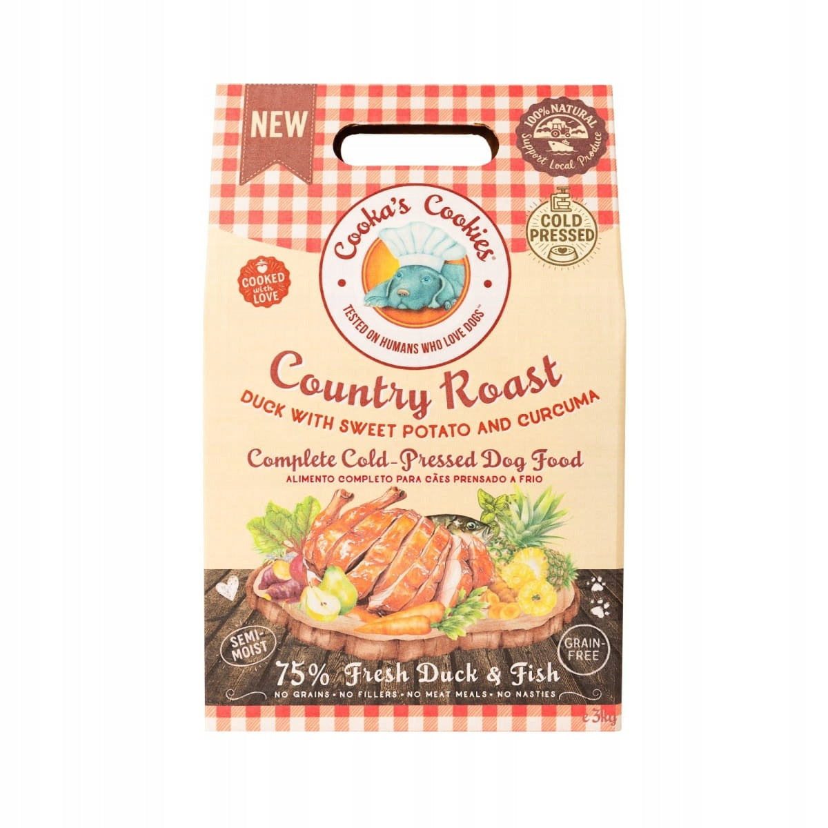 Cooka's Cookies COUNTRY ROAST - Semi-moist cold pressed food with