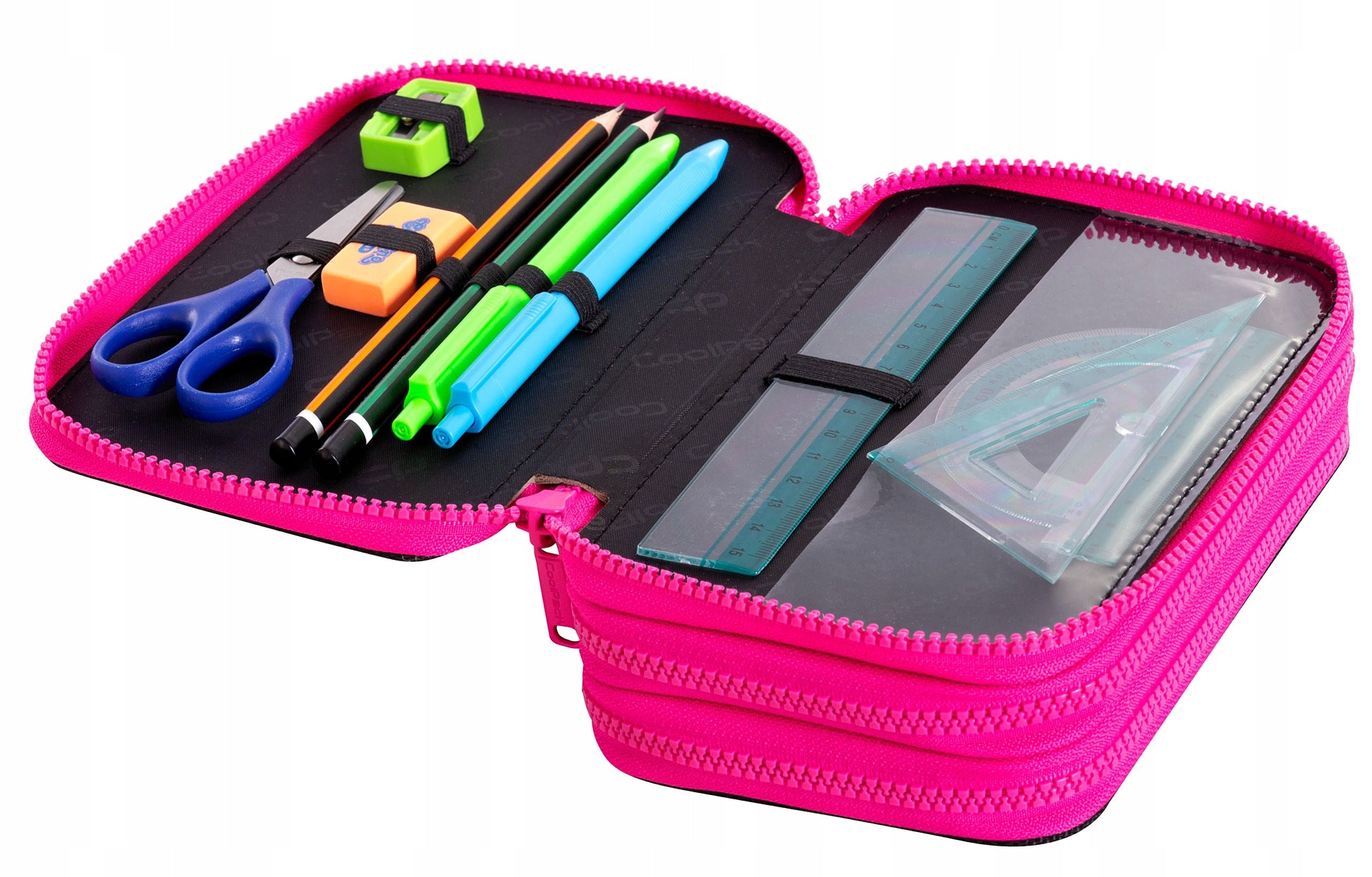 Formelles Federmäppchen mit drei Fächern und Zubehör CoolPack Jumper 3 Bloom 