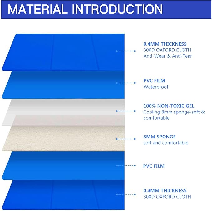 Cooling mat gel folding cat dog bed 65x50 cm Length 65 cm