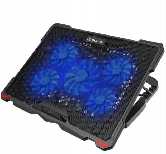 Cooling pad Tellur Basic 17" with 5 fans and LED black