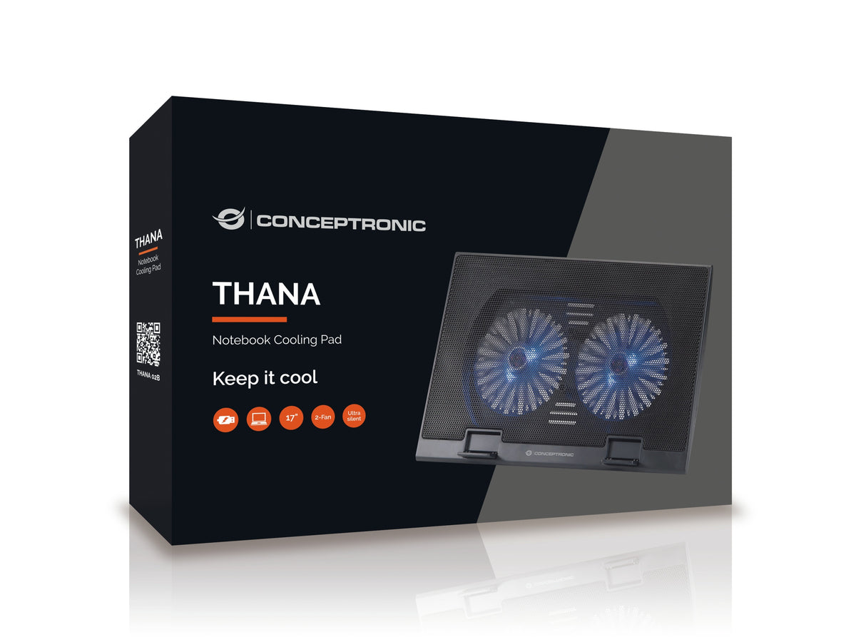 Cooling stand CONCEPTRONIC 2-fan USB-A2.0 17" Manufacturer code THANA02B