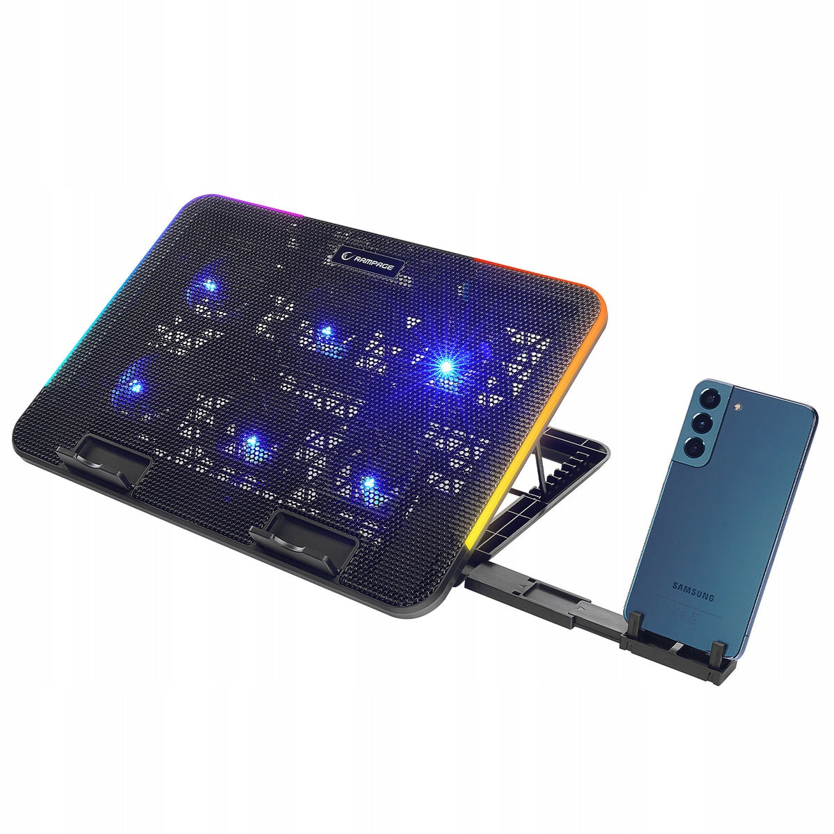 Cooling stand for laptop Rampage Sixpower R9 RGB adjustable USB HUB