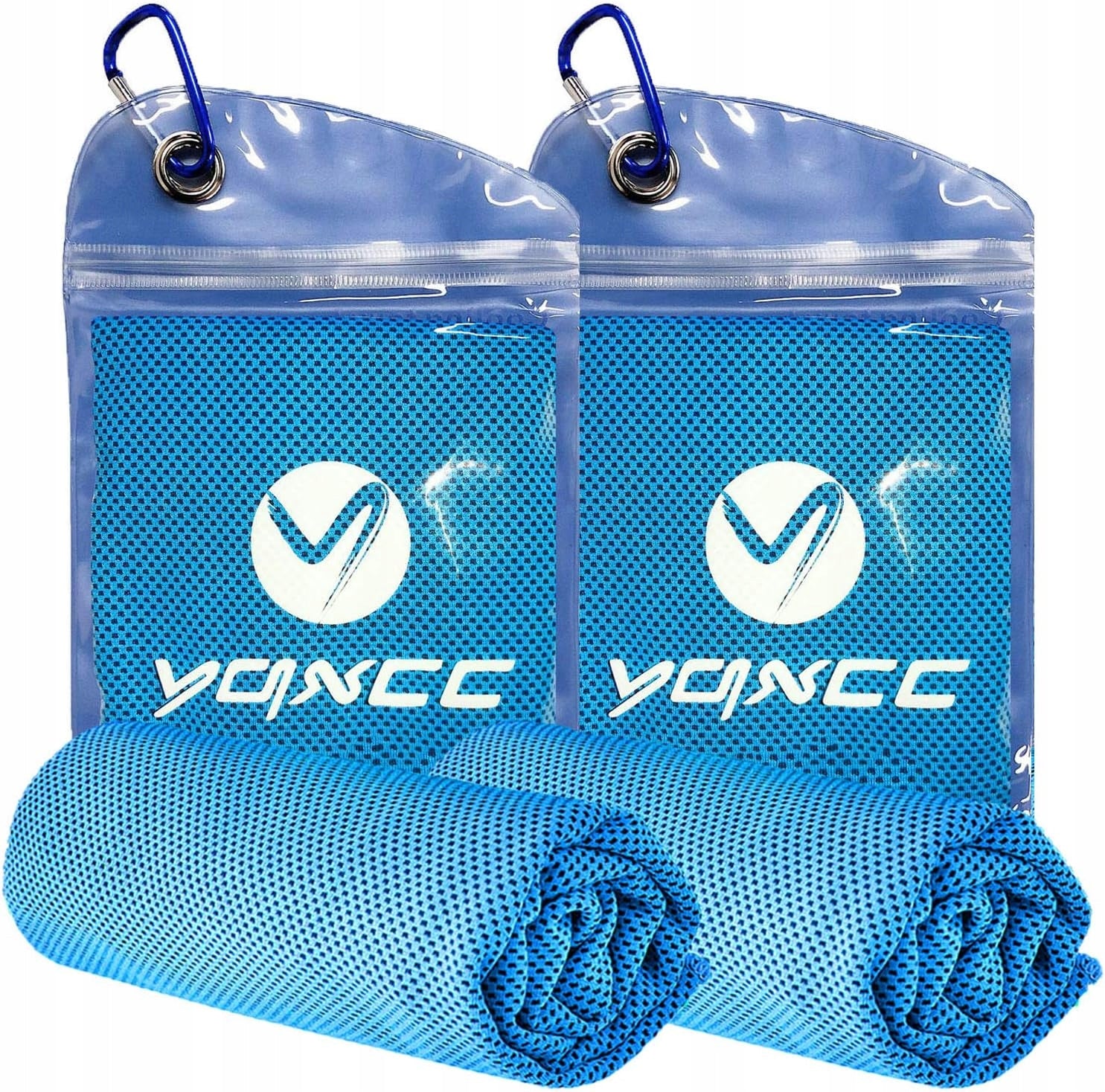 Cooling towel 120x30cm 2x blue (bicycle, running, camping and more)