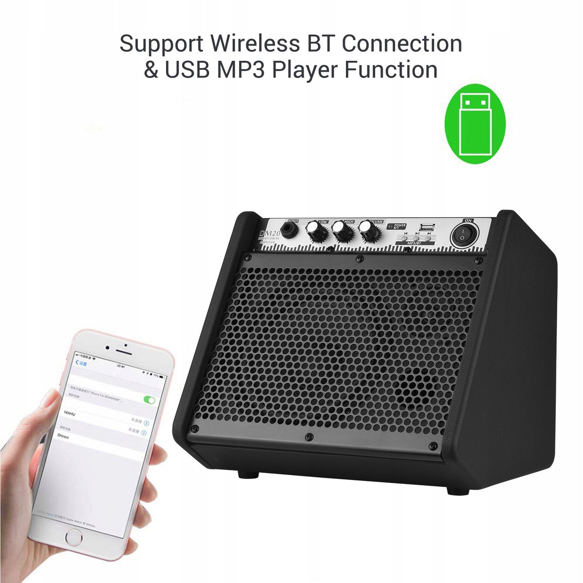 Coolmusic DM20 20 W Electric Drum Keyboard Amplifier Wireless Amplifier Brand no brand