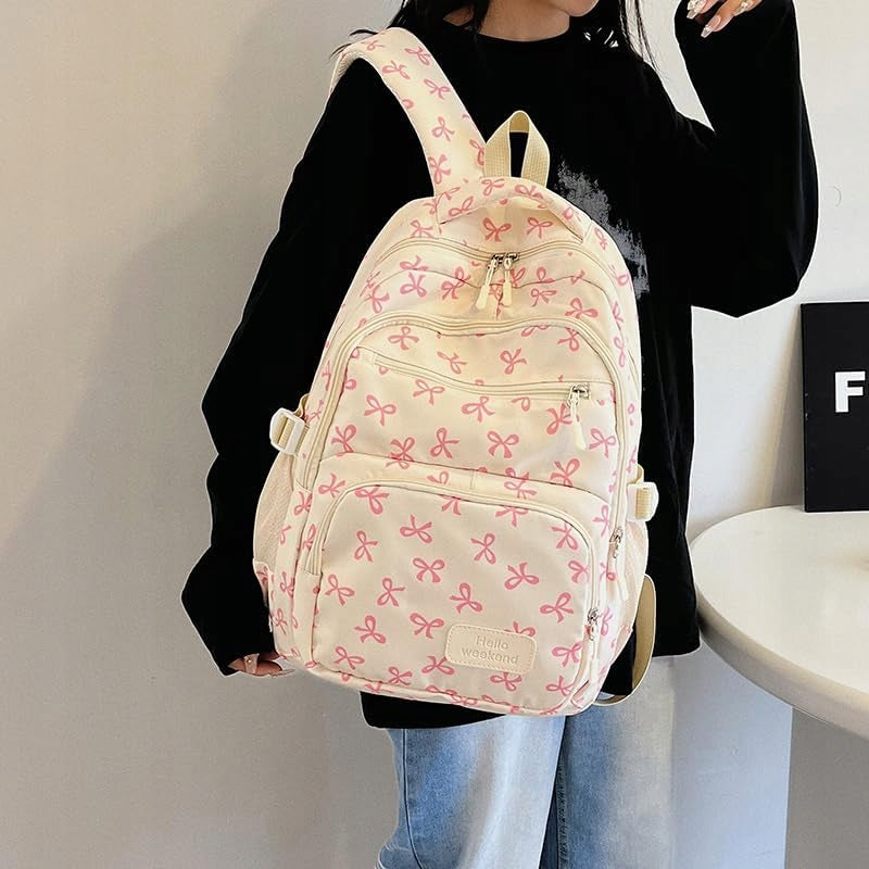 Coquette Bow Backpack - Cute Kawaii Aesthetic Daypack Coquette Set Brand no brand