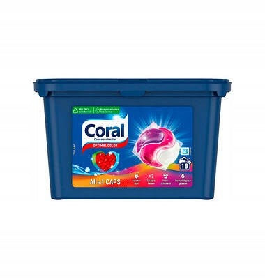 Coral 18 Wash Capsules 3in1 Colour