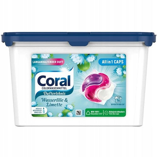 Coral Laundry Capsules Lily Lime 16 Pieces