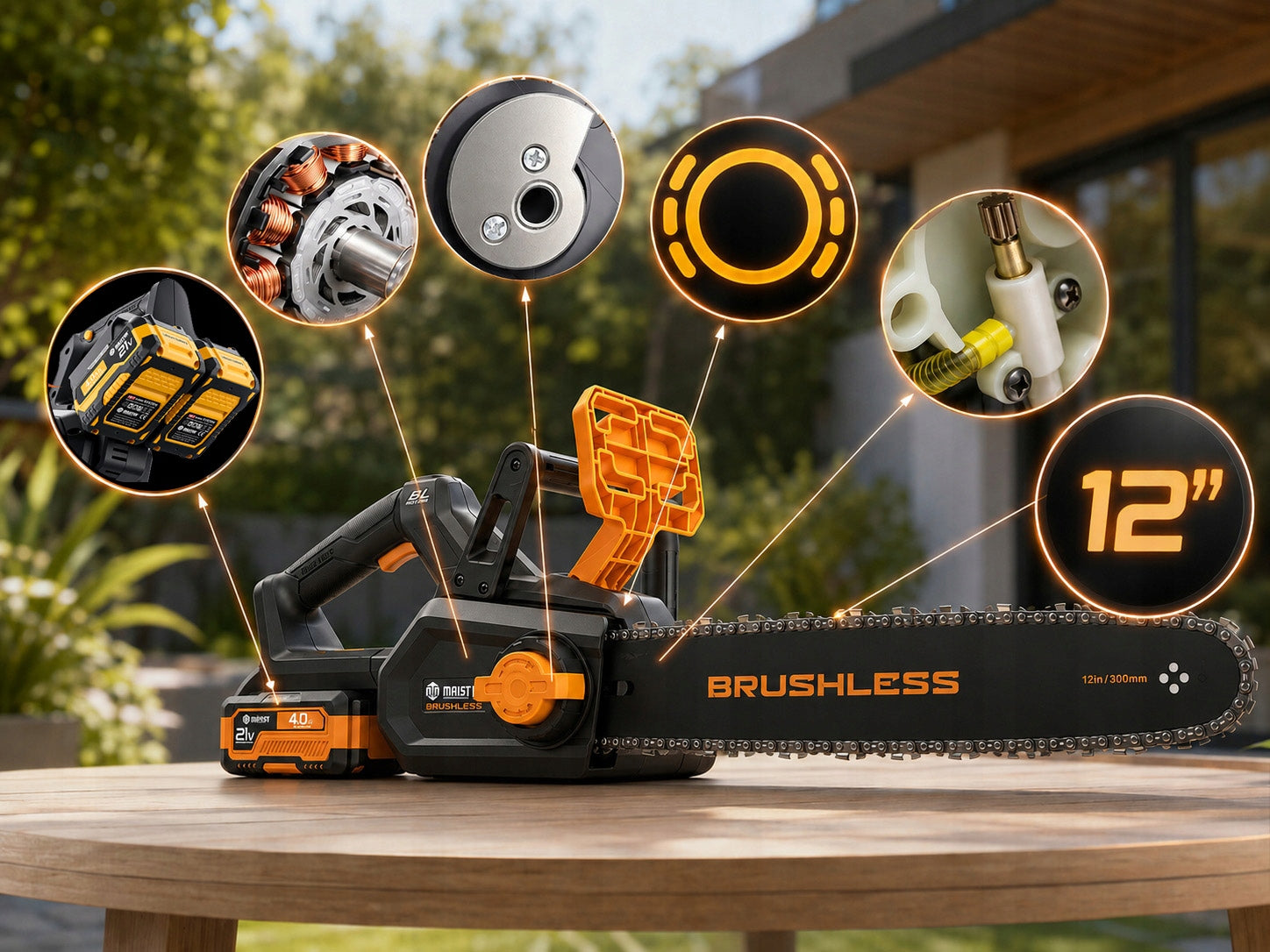 Cordless 42V 40cm Chainsaw Electric Chainsaw SoftSTART MP0011 Packaging status original