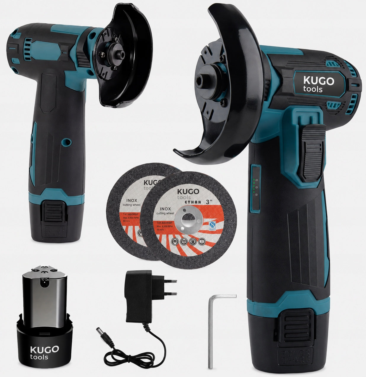 Cordless Angle Grinder 12V Powerful Brushless Battery Packaging status original