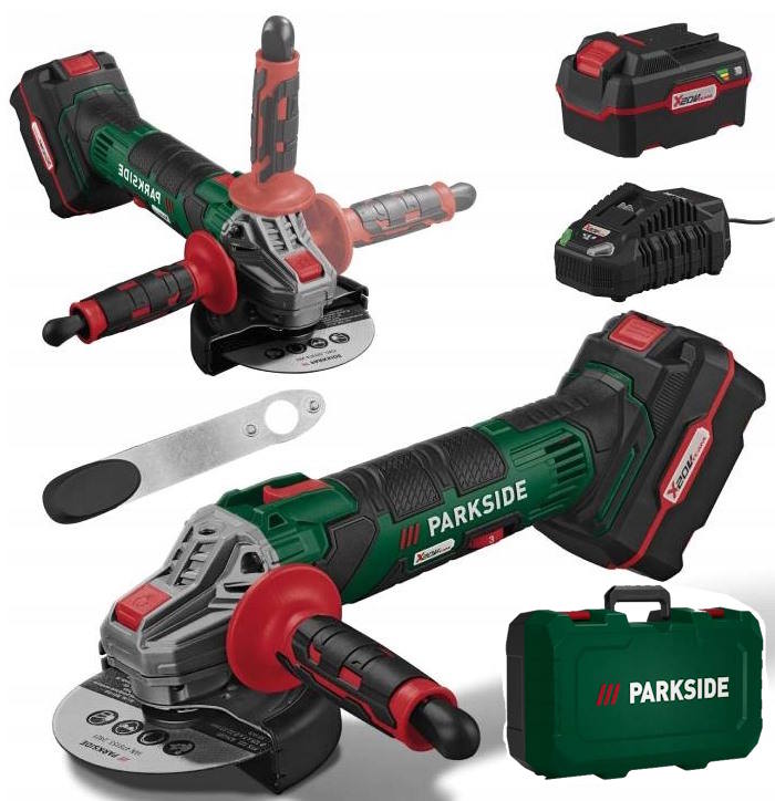 Cordless Angle Grinder PARKSIDE AKU 20V 4Ah + Charger and Case