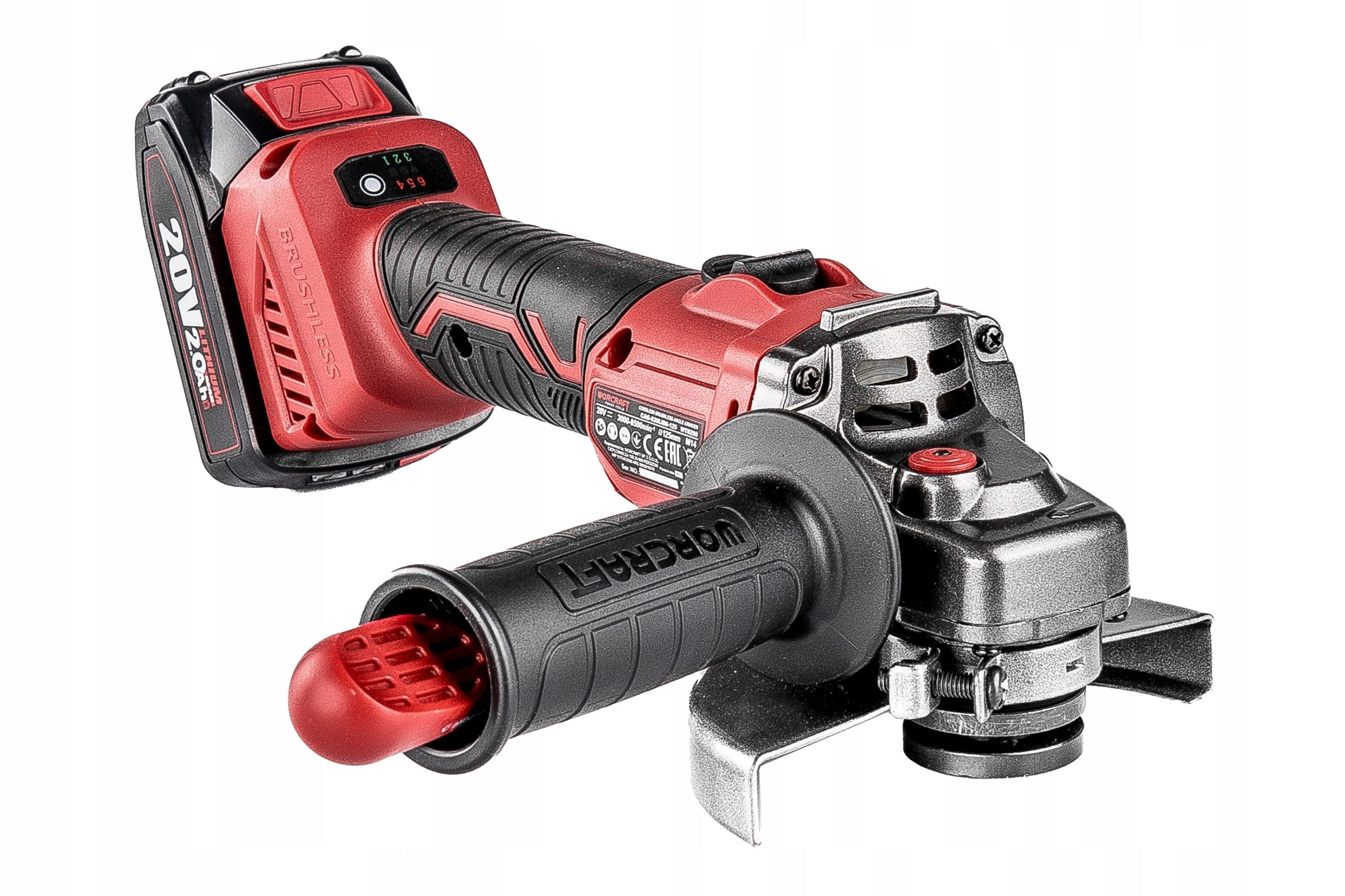 Cordless Brushless Angle Grinder Worcraft + Rechargeable Battery 6.0 Brand Worcraft