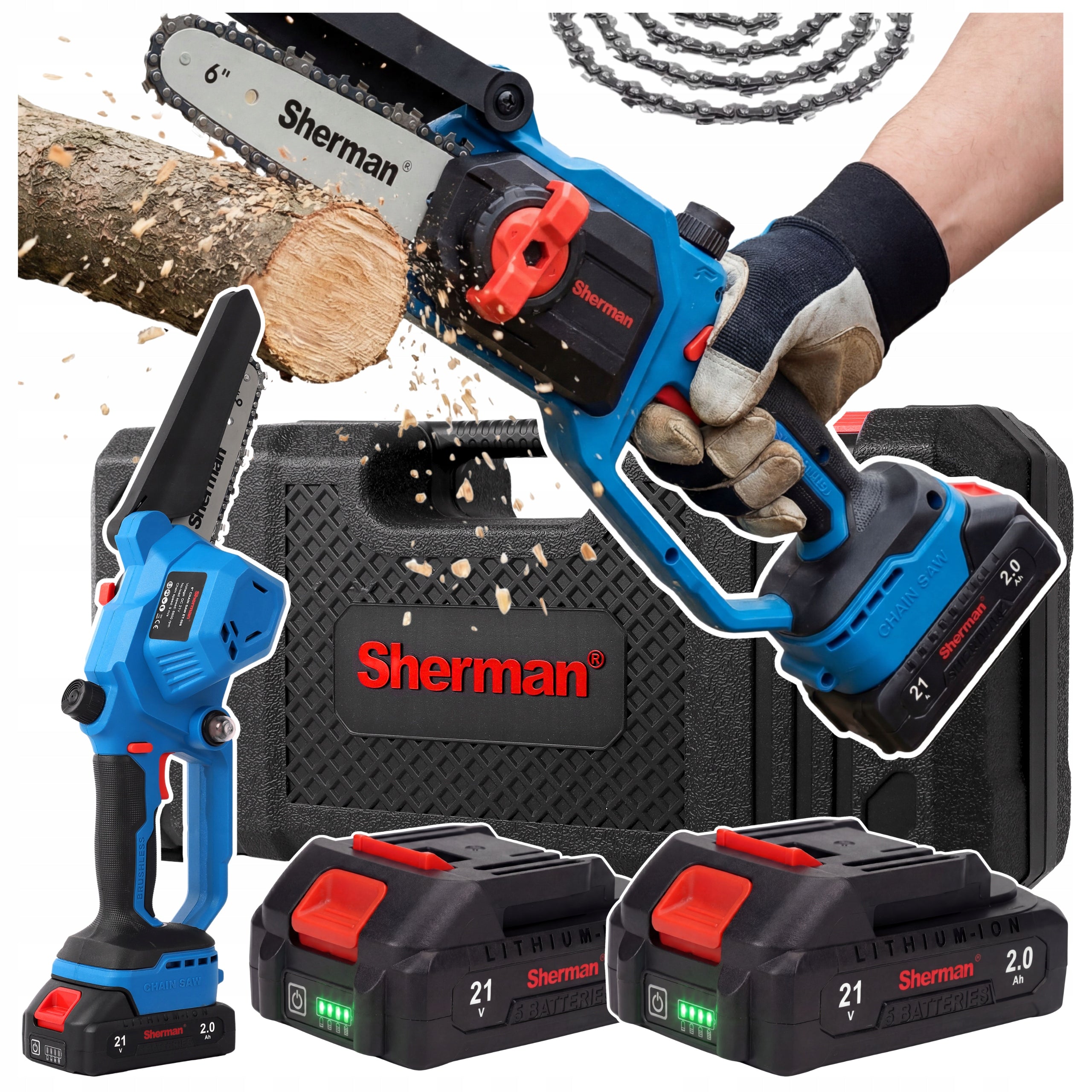Cordless CHAINSAW ET-506 MINI BRUSHLESS SAW 2x AKU 21V