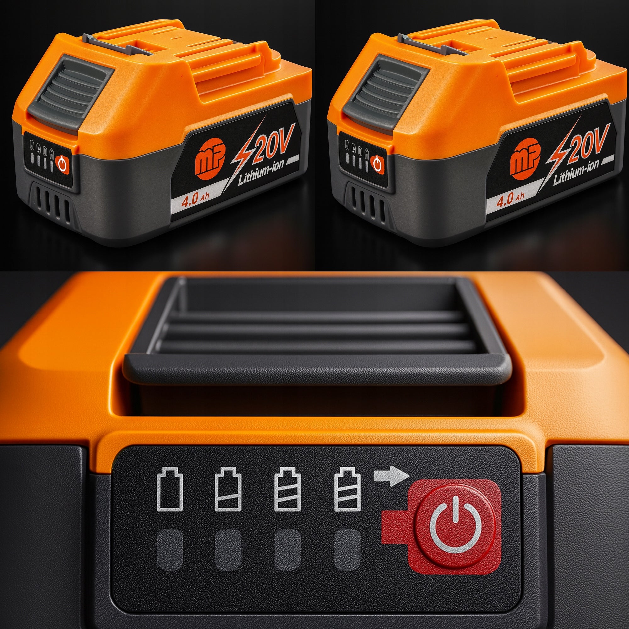 Cordless Electric Chainsaw Saw 2x4Ah Majster PRO MP-PA Power supply rechargeable battery