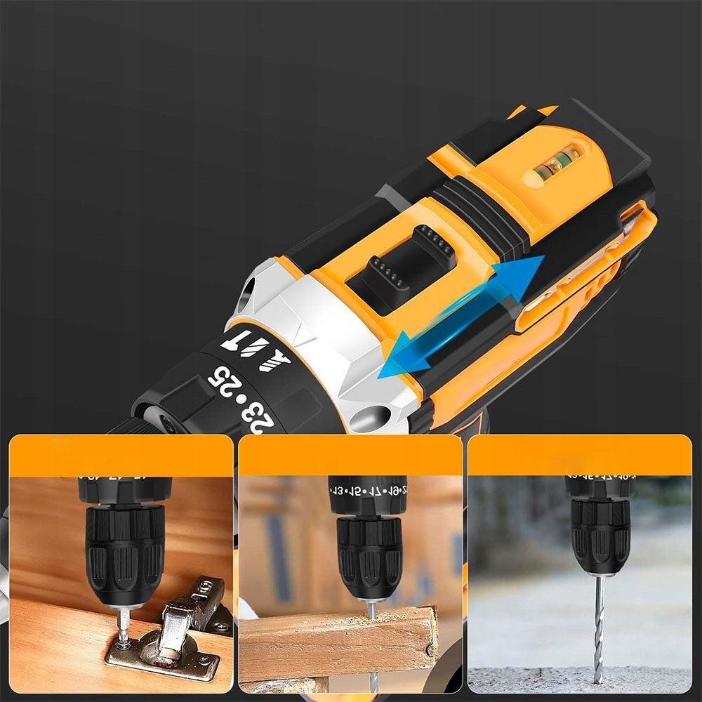 Cordless Electric Drill 25 Torque Adjustment Power supply rechargeable battery