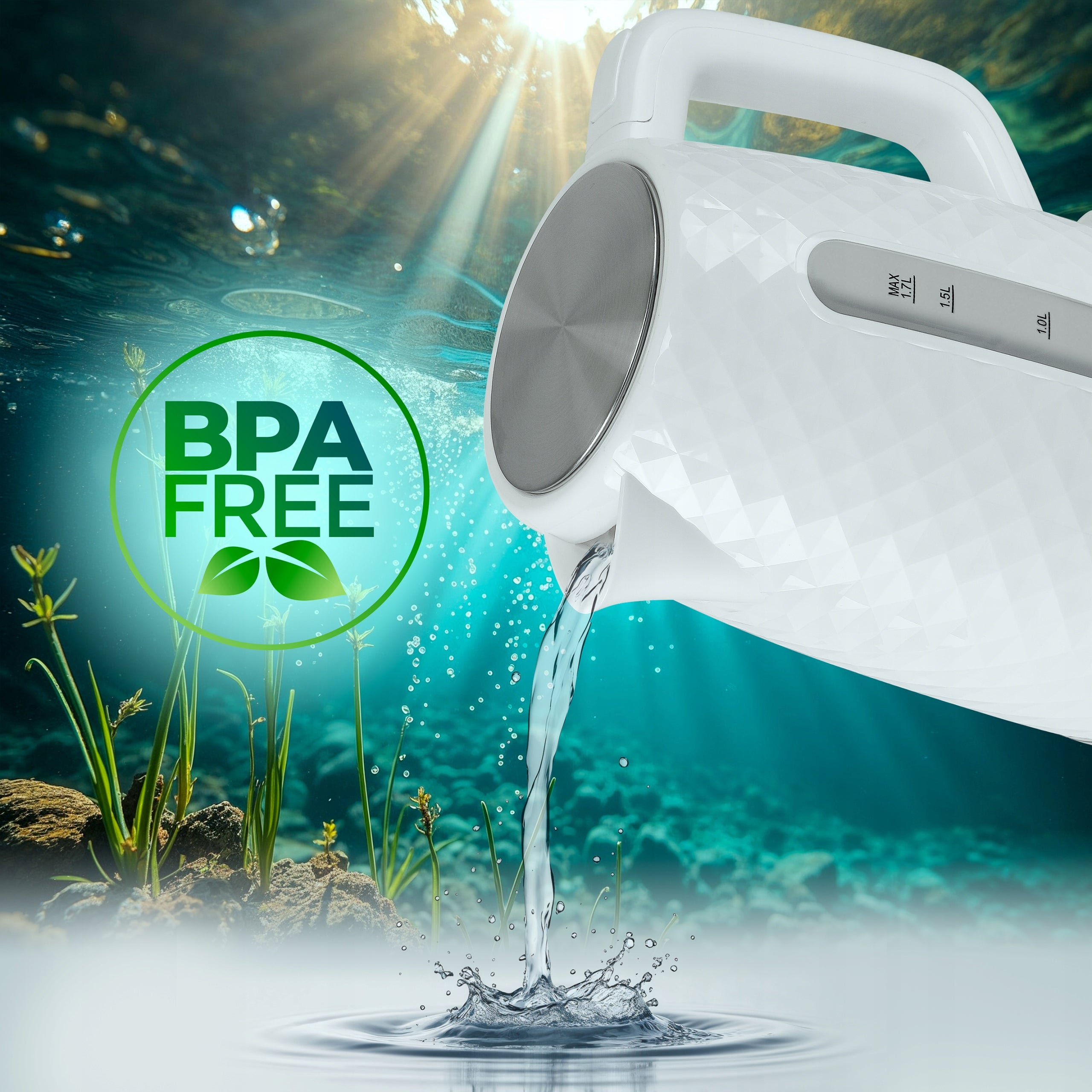 Cordless Electric Kettle 1,7L C280B White 2200W Power 2200 W