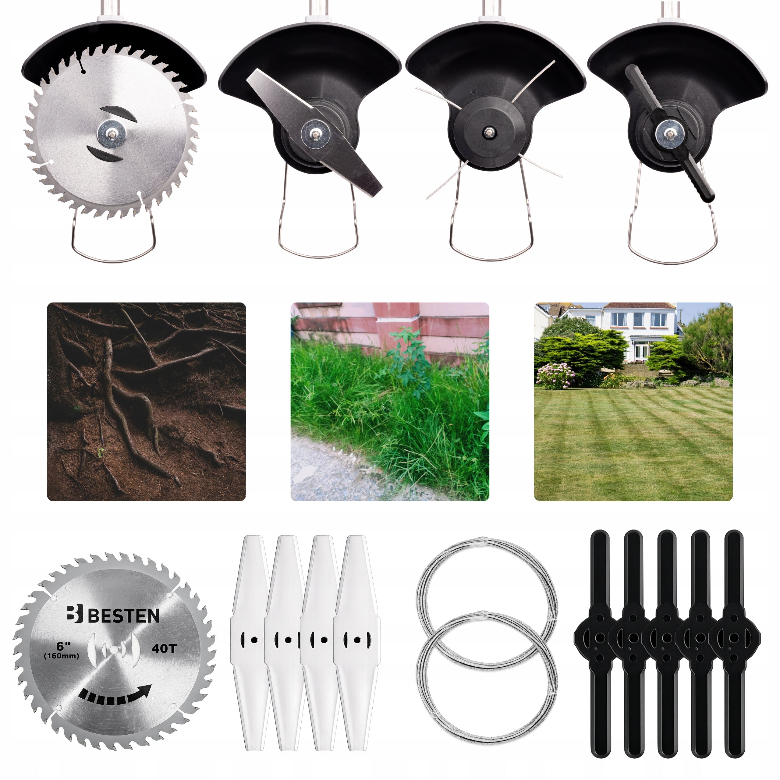 Cordless Electric Scythe Grass Brush Cutter + 2Xaku Line Tool weight 2.1 kg