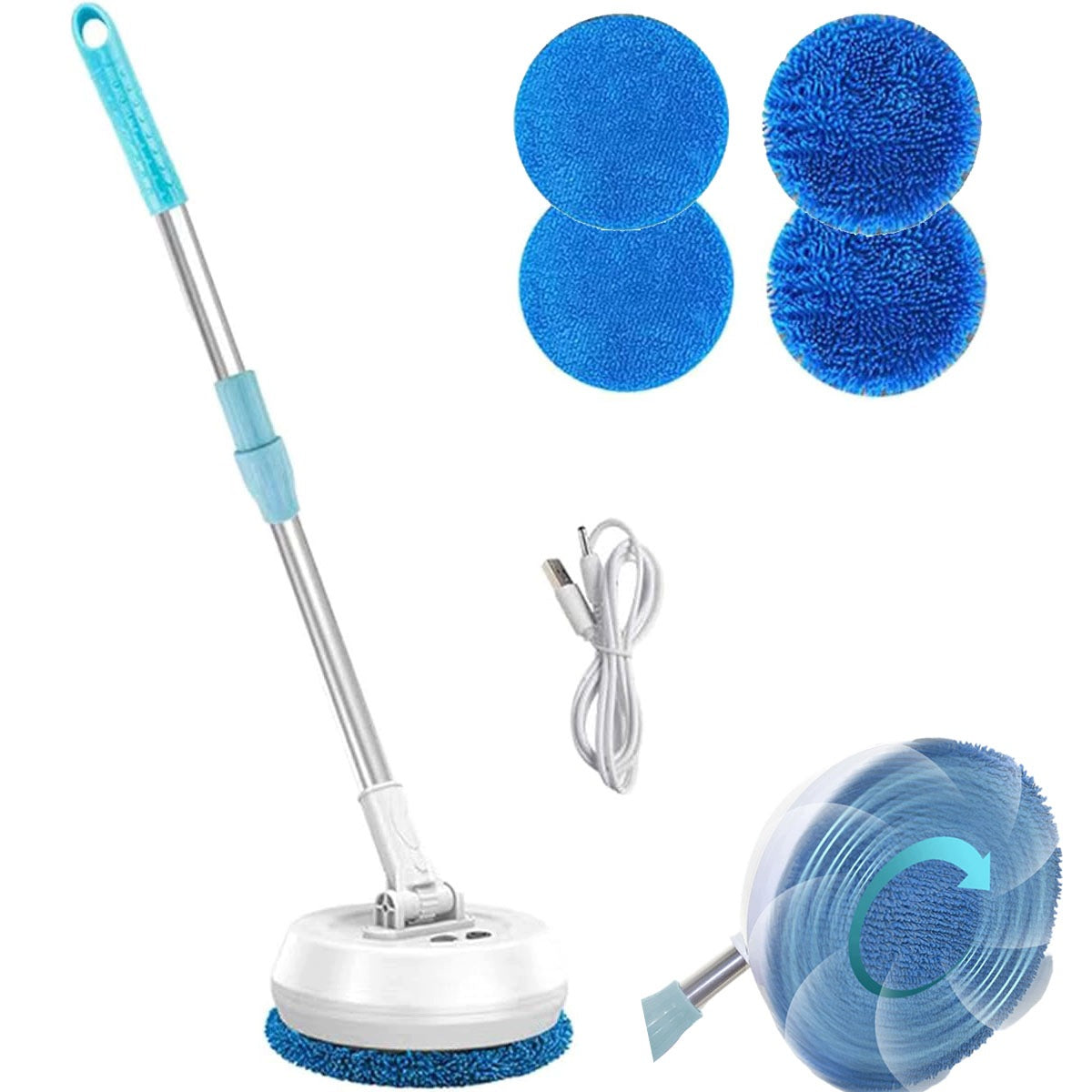 Cordless Electric Spin Mop Cleaner, 2 in 1, Wet and Dry, Home Cleaner