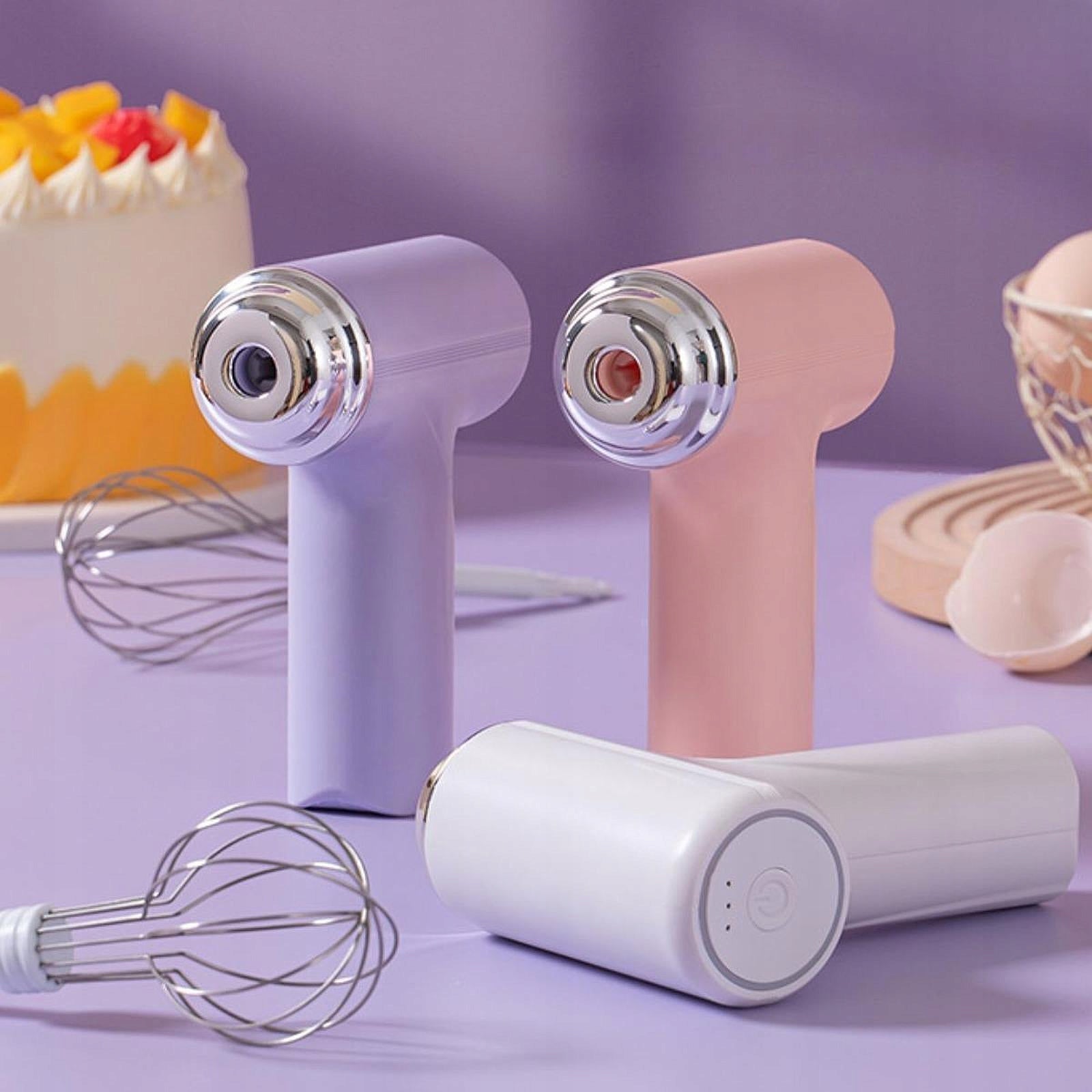 Cordless Hand Mixer Lightweight with 3 Speed Modes Small Pink Single Head Packaging status original