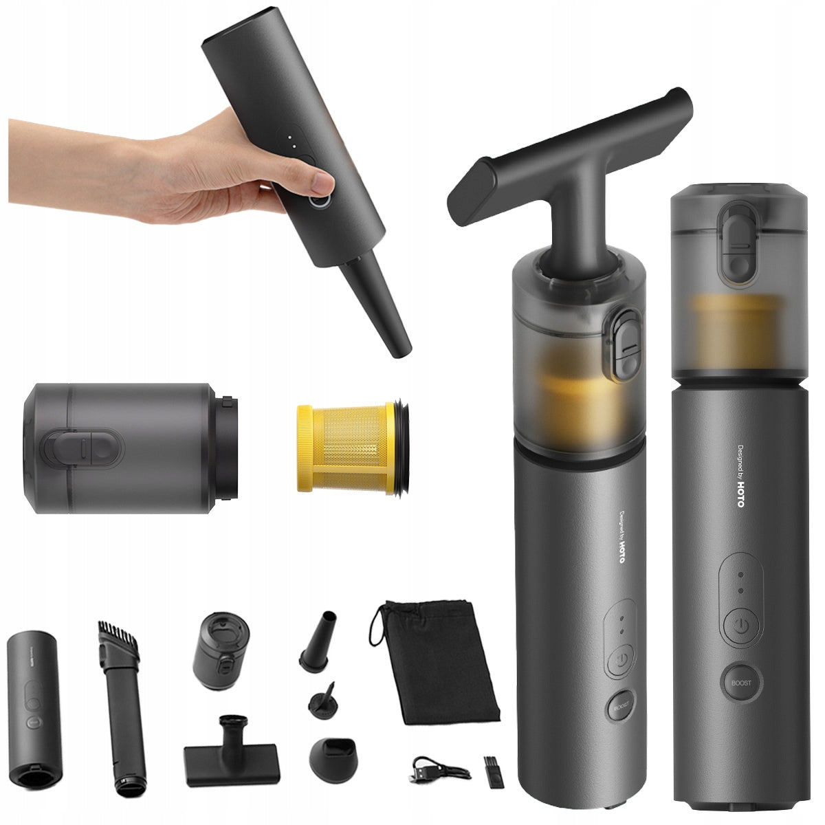 Cordless Handheld Vacuum Cleaner + Pump HOTO 2in1 135 W Replacement Filter Packaging status original