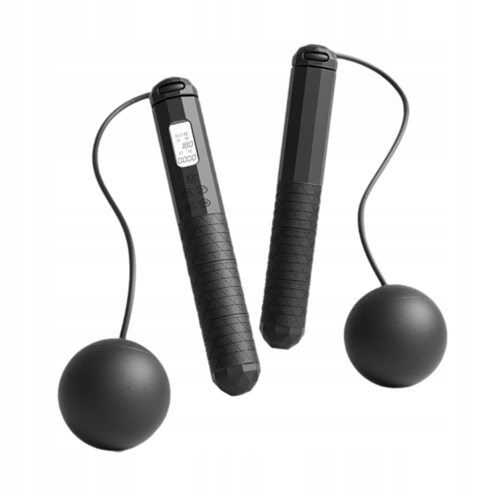 Cordless Jump Rope Weighted Skip Rope Timing Counting for Fitness Black Brand no brand