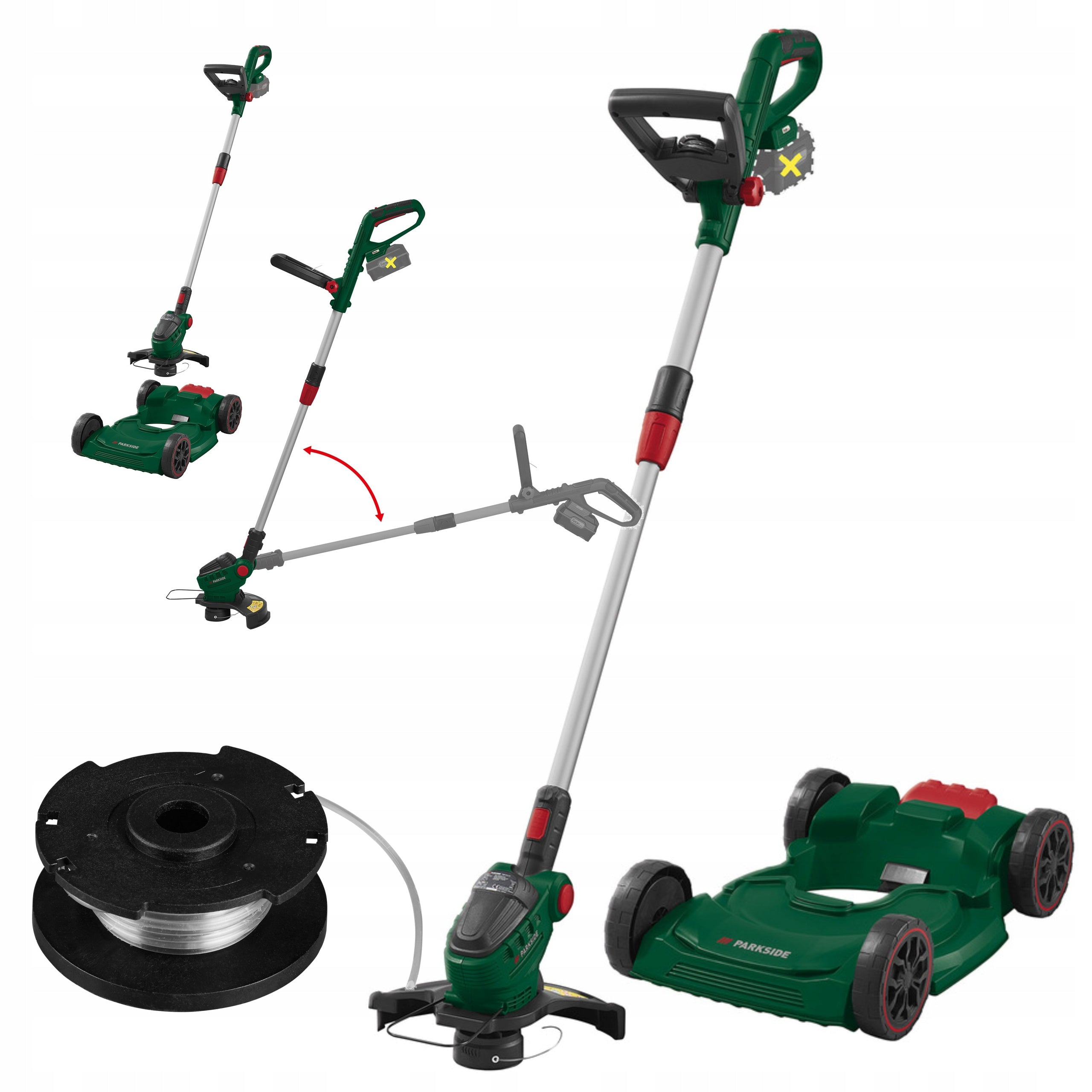 Cordless Lawn Mower PARKSIDE multi trimmer 3in1 PAMT 20V