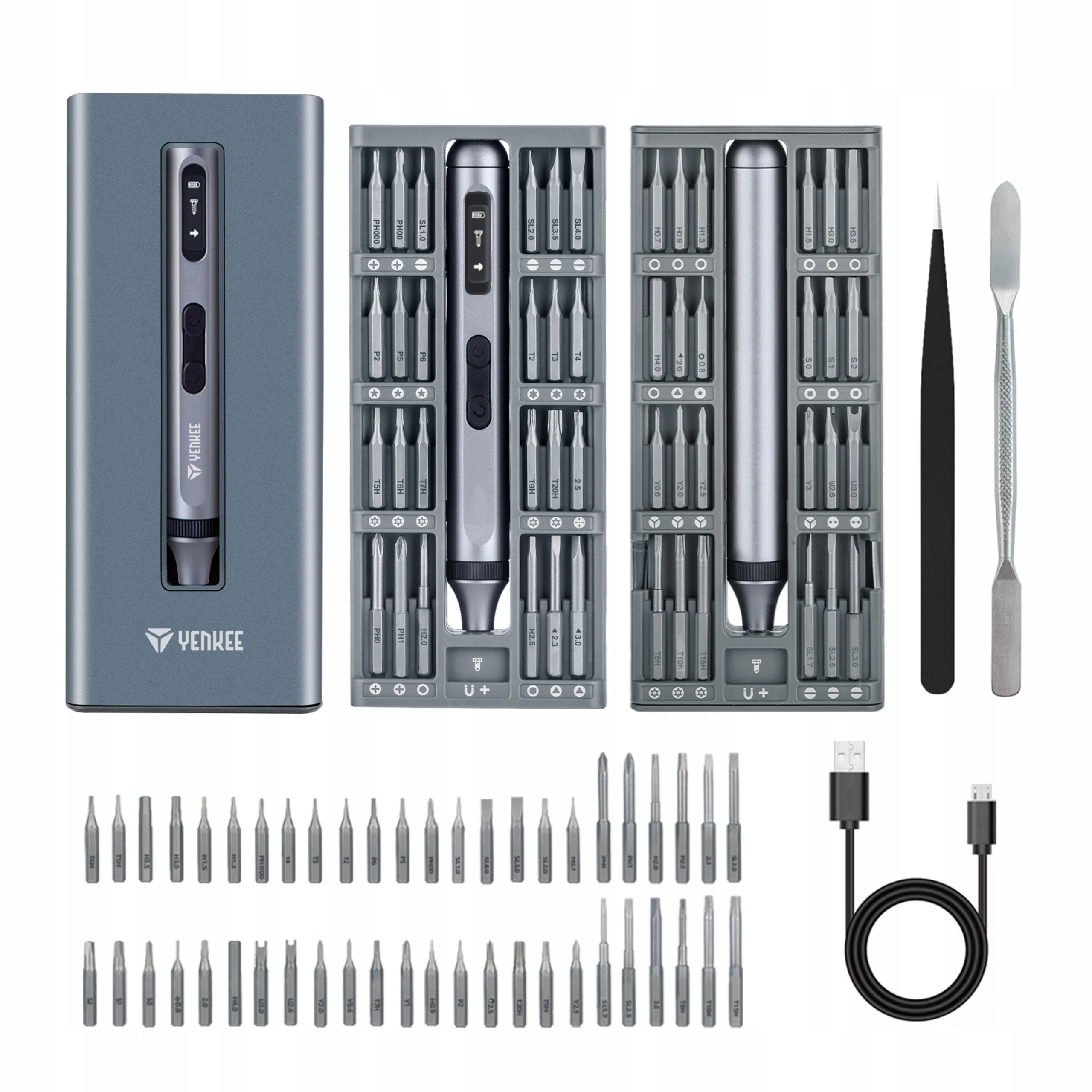 Cordless Screwdriver Yenkee YPT 01 Illuminated | USB | 48 Bit Set Manufacturer code 50007289