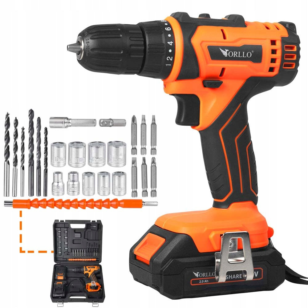 Cordless Screwdriver with Suitcase 2xBatteries 30 Elements + FREEBIE Battery capacity 2 Ah