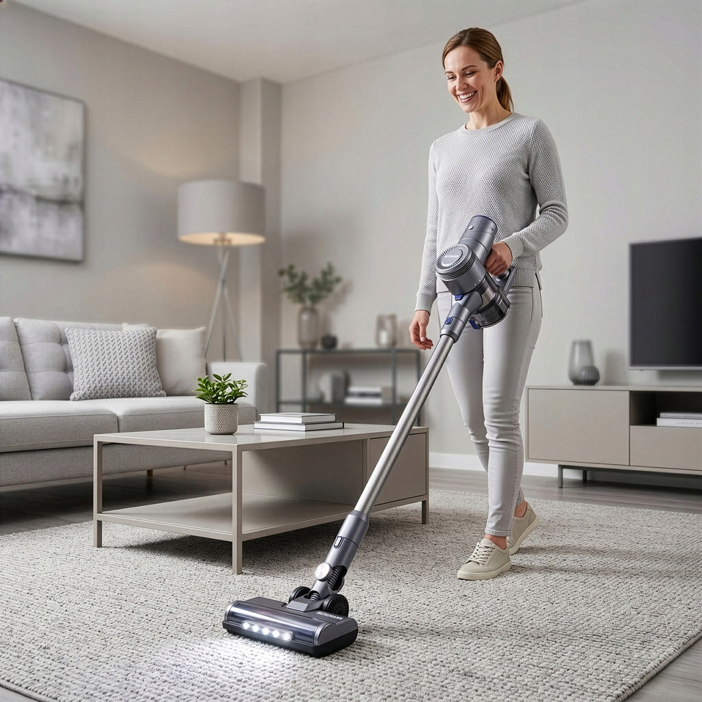 Cordless Vertical Vacuum Cleaner BERGMANN HAX 120 450W LED Electrobrush Packaging status original