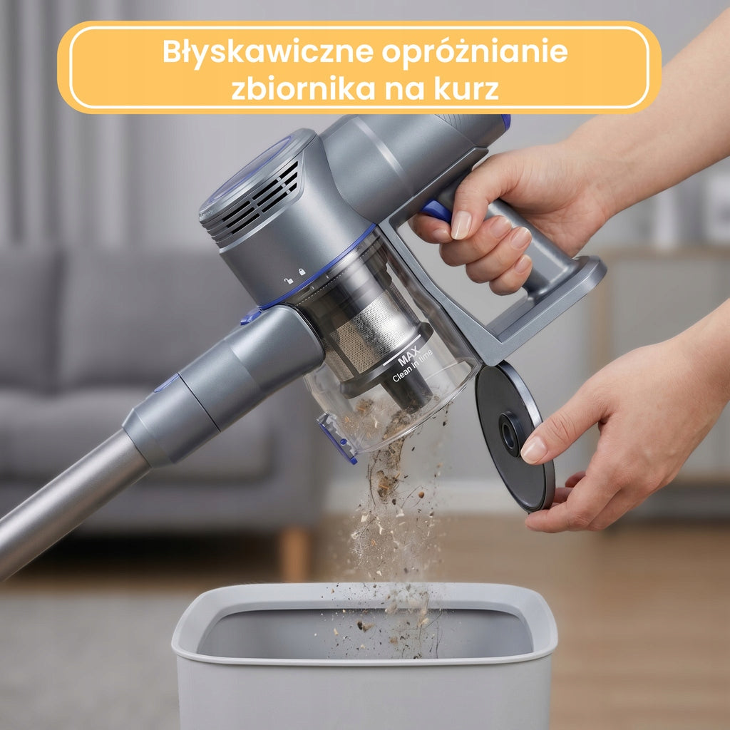 Cordless Vertical Vacuum Cleaner BERGMANN HAX 120 450W LED Electrobrush Power supply rechargeable battery