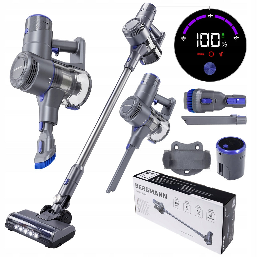 Cordless Vertical Vacuum Cleaner BERGMANN HAX 120 450W LED Electrobrush