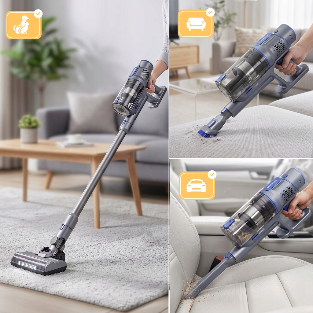 Cordless Vertical Vacuum Cleaner BERGMANN HAX 121 450W LED Electrobrush Model HAX 121