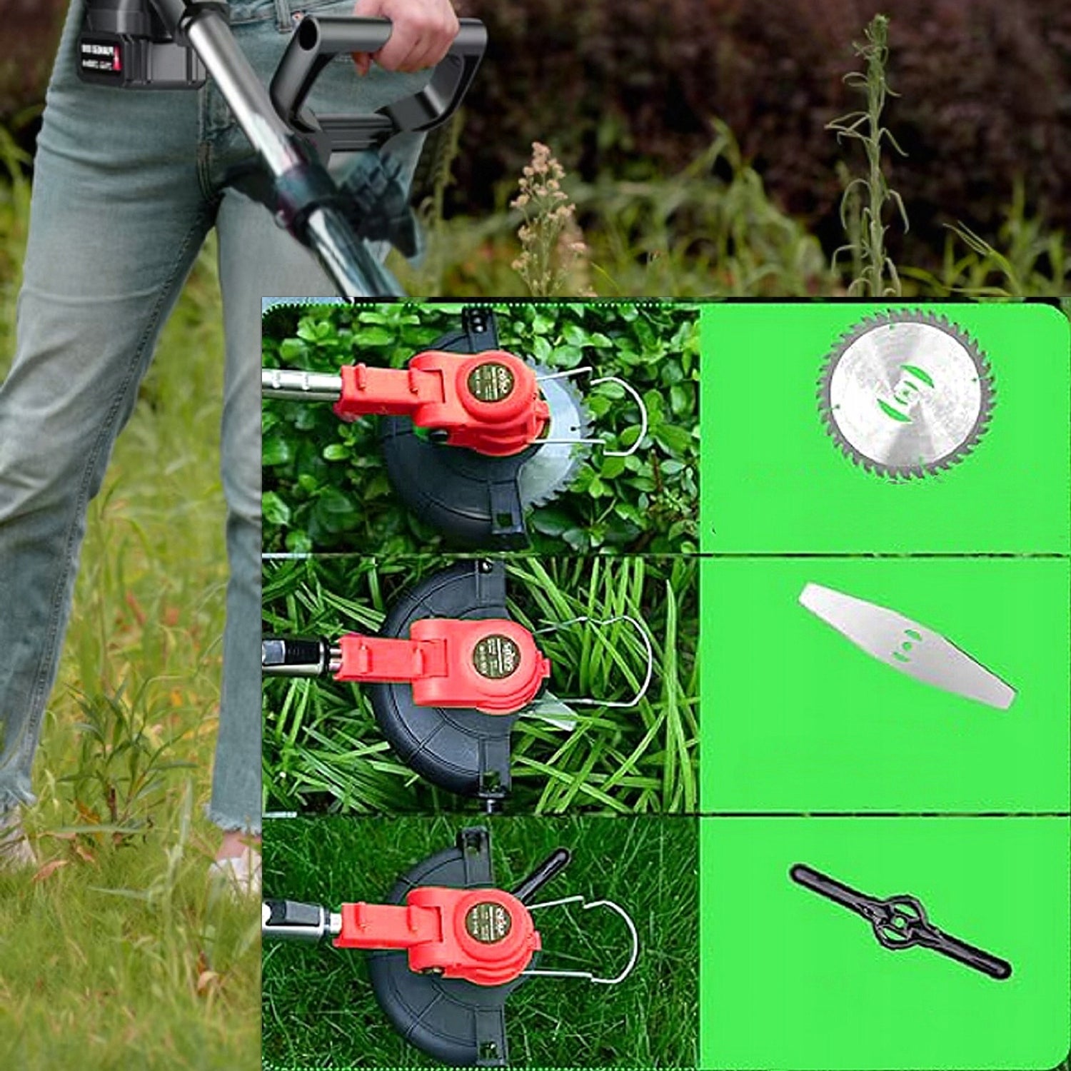 Cordless WeedMultifunctional Electric BatteryLawnmowerFor Garden And Lawn Kind edge trimmer