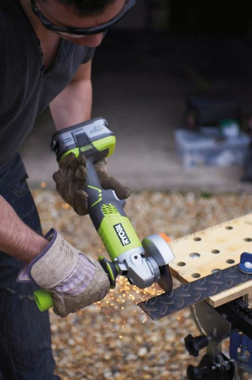Cordless angle grinder 115mm | FixTec nut | RYOBI R18AG-0 Packaging status original