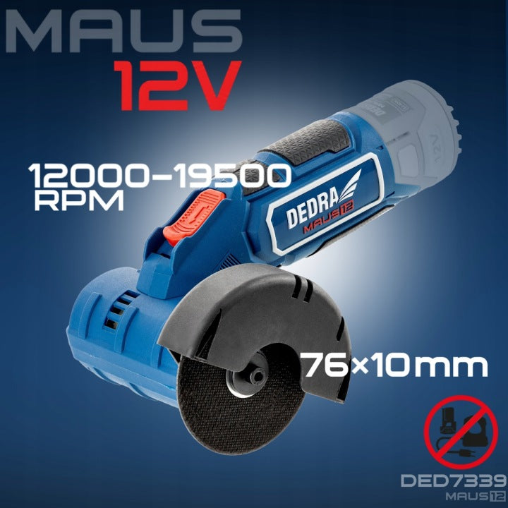 Cordless angle grinder 12V DEDRA MAUS12 small disc 76mm BODY Manufacturer code DED7339