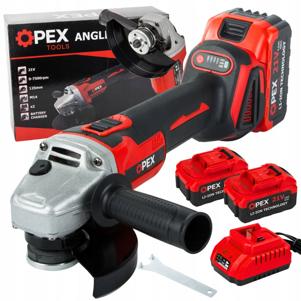 Cordless brushless angle grinder diax angle 2 x aku 3.0ah