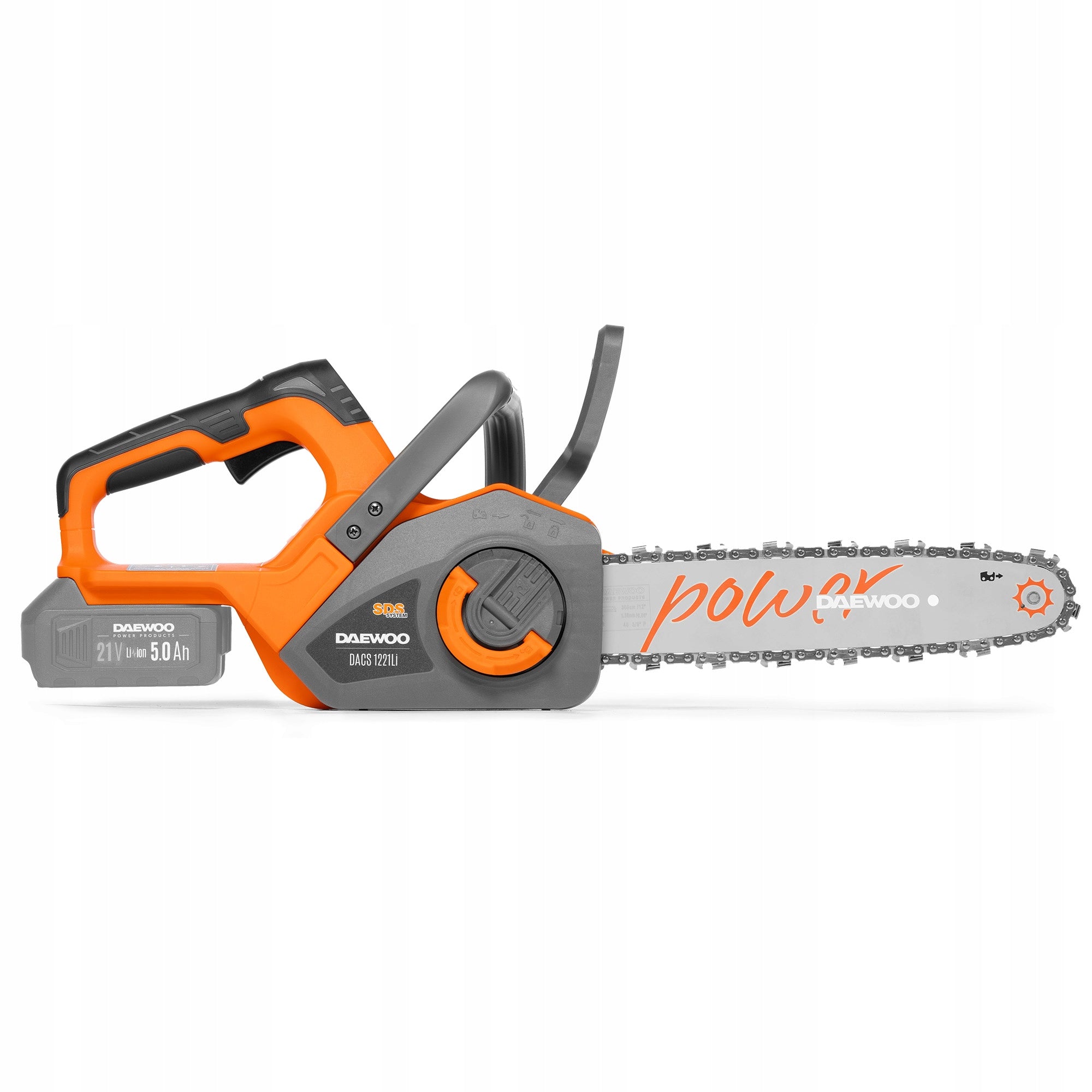 Cordless chainsaw DAEWOO DACS 1221Li + AKU + LOADER Power supply rechargeable battery