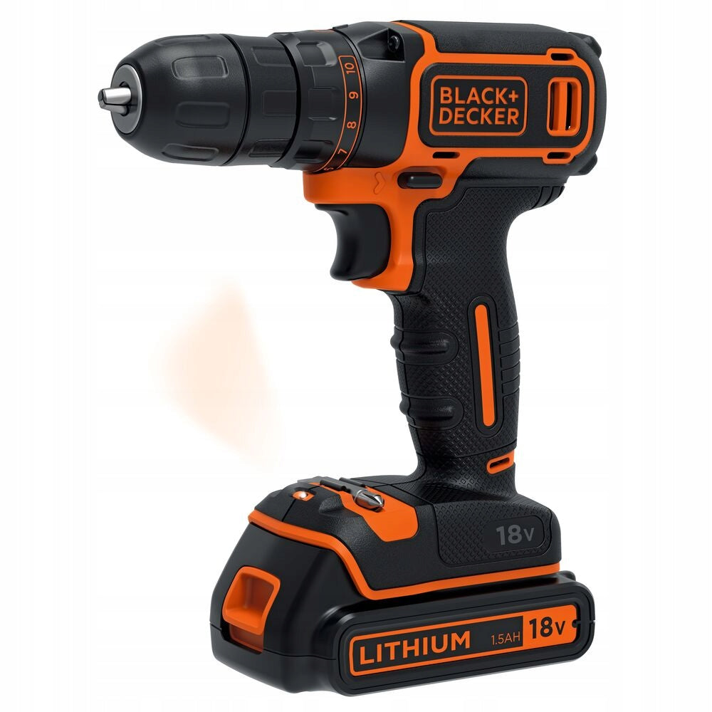 Cordless drill/driver 18V 1x1.5Ah Black+Decker [BDCDC18K-QW] Brand Black+Decker
