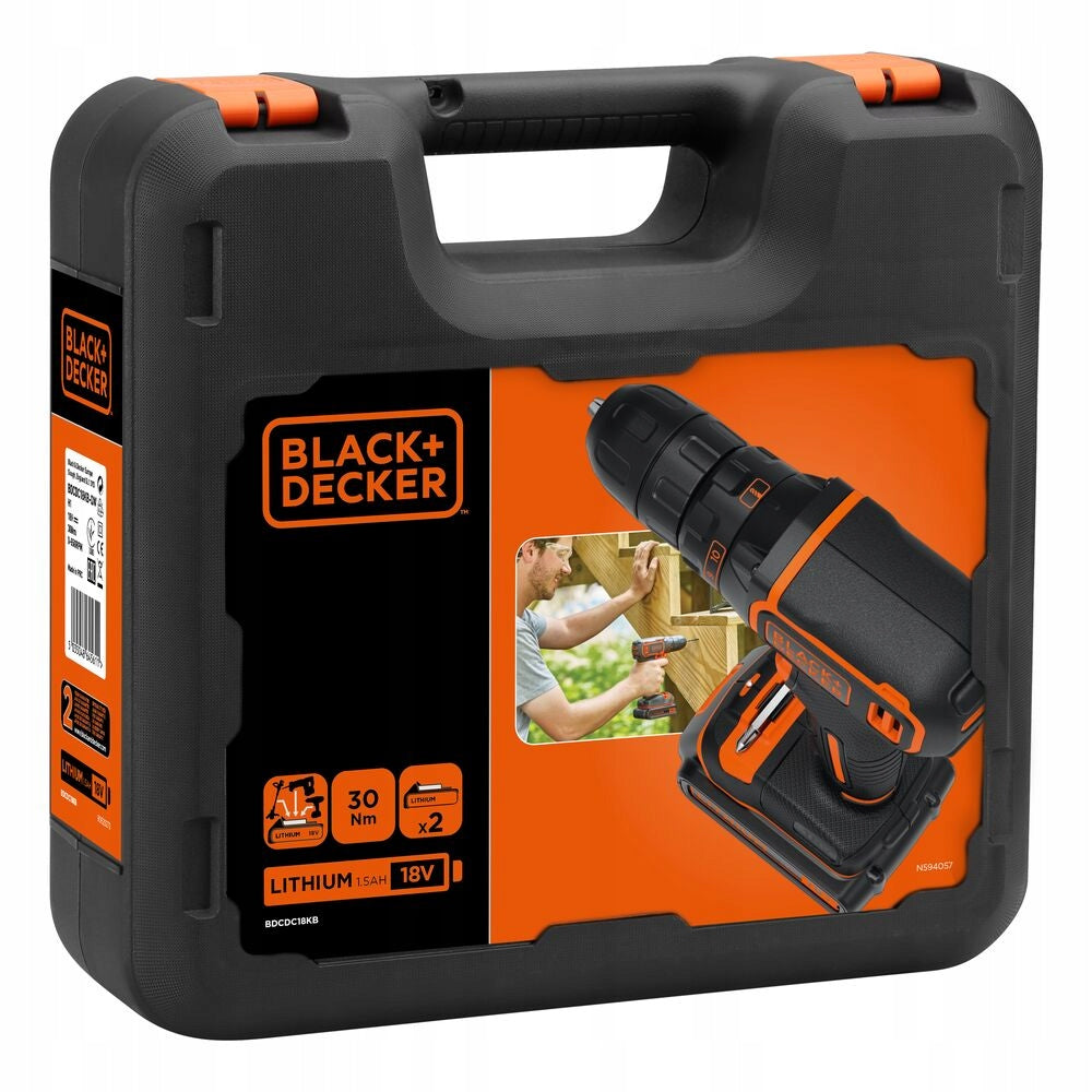 Cordless drill/driver 18V 1x1.5Ah Black+Decker [BDCDC18K-QW]