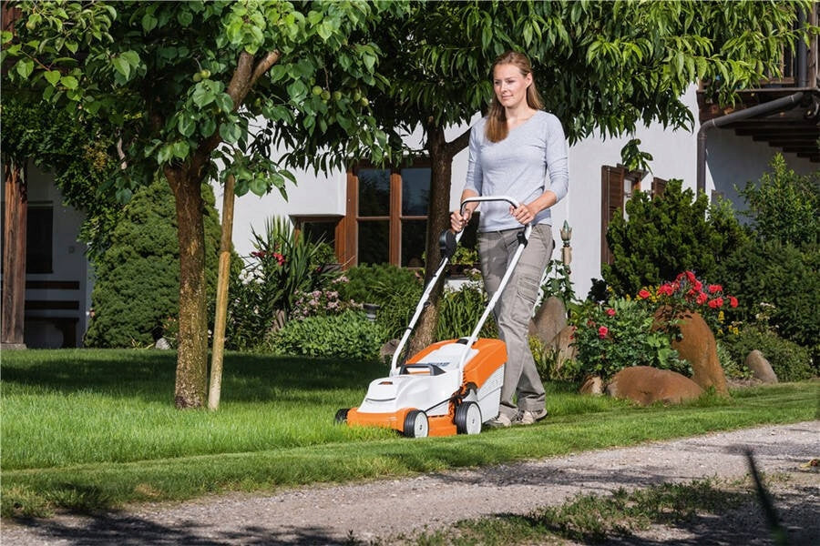 Cordless lawn mower STIHL RMA235 SET for mowing grass batteries AK 30S Basket capacity 30 l
